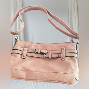 Maurices Light Pink Shoulder Bag with Buckle Detail